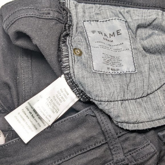 Frame Le Skinny de Jeanne Skinny Mid Rise Jeans Black - Picture 12 of 14